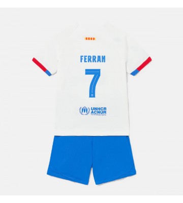 Lacne Dětský Futbalové dres Barcelona Ferran Torres #7 2023-24 Krátky Rukáv - Preč (+ trenírky)